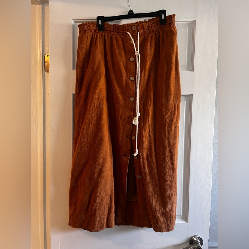 Rust Button-Down Skirt free people Large
